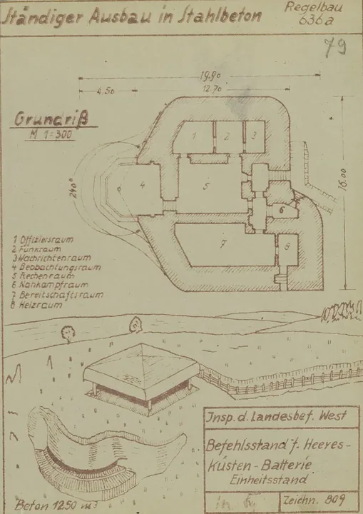 Plantegning af bunkertype 636a