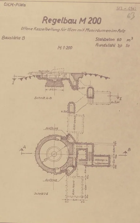 Plantegning af bunkertype m200