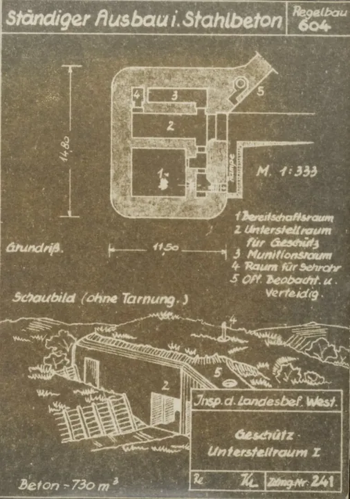 Plantegning af bunkertype 604