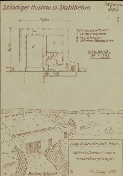 Plantegning af bunkertype 602