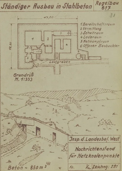 Plantegning af bunkertype 617