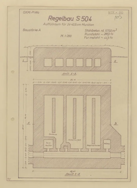 Plantegning af bunkertype s504