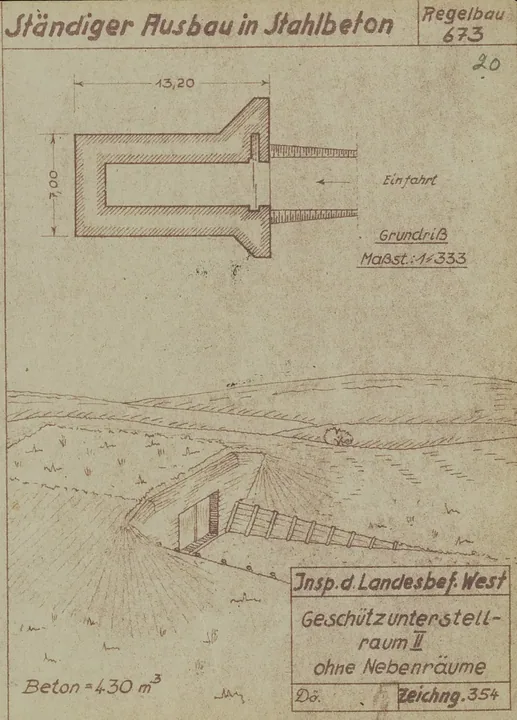 Plantegning af bunkertype 673