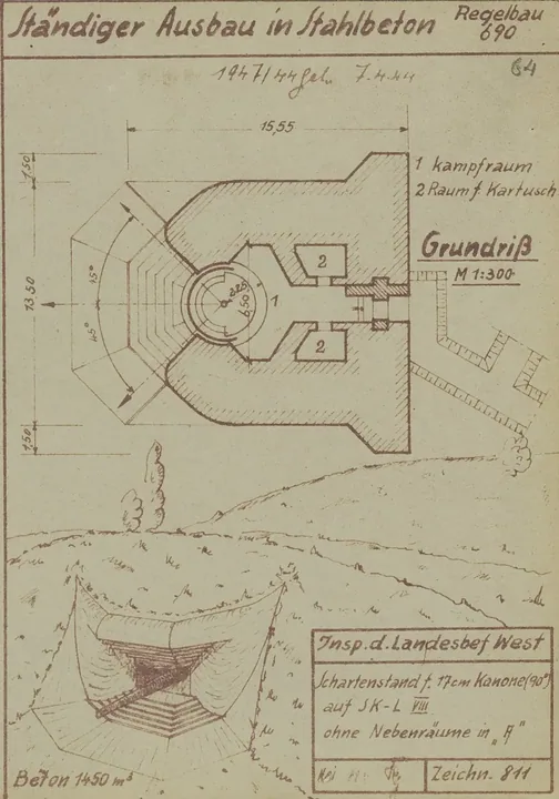 Plantegning af bunkertype 690