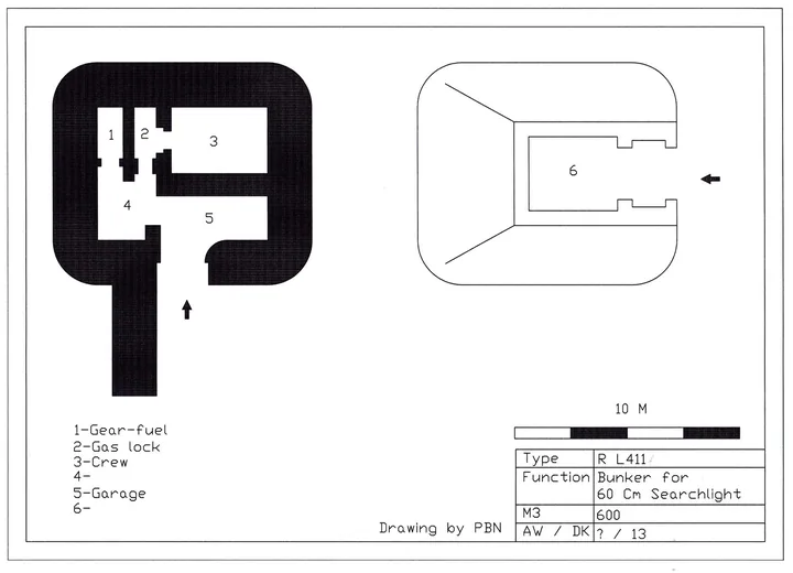 Plantegning af bunkertype l411
