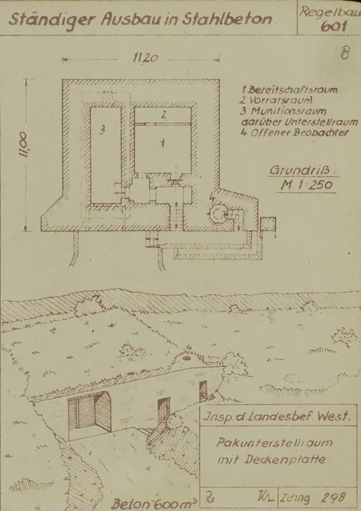 Plantegning af bunkertype 601