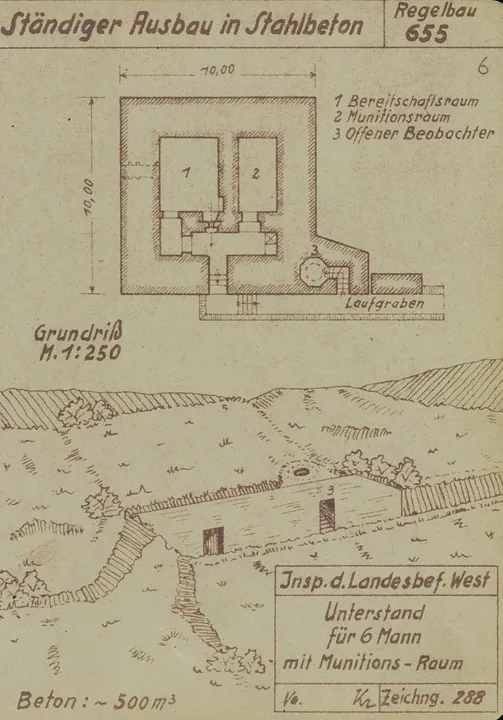 Plantegning af bunkertype 655