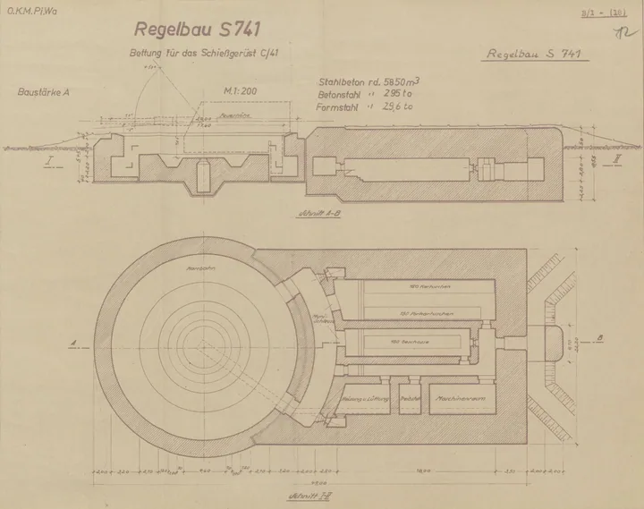 Plantegning af bunkertype s741