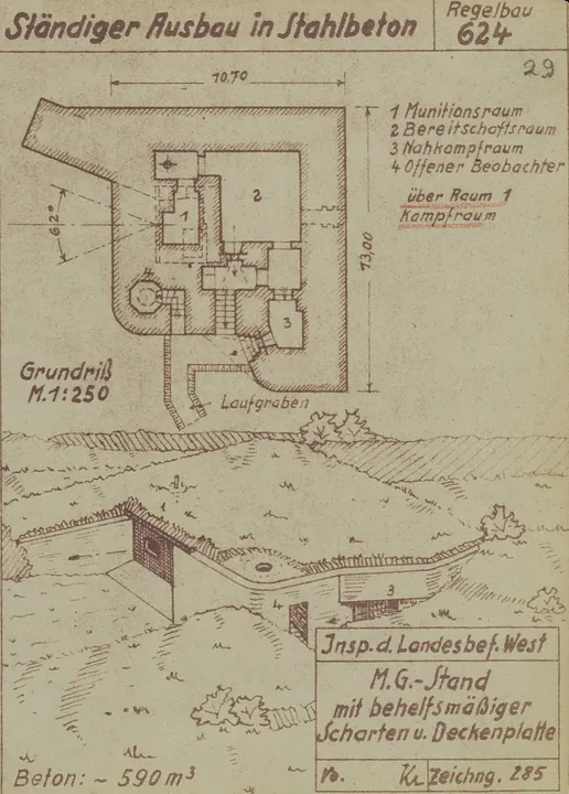 Plantegning af bunkertype 624