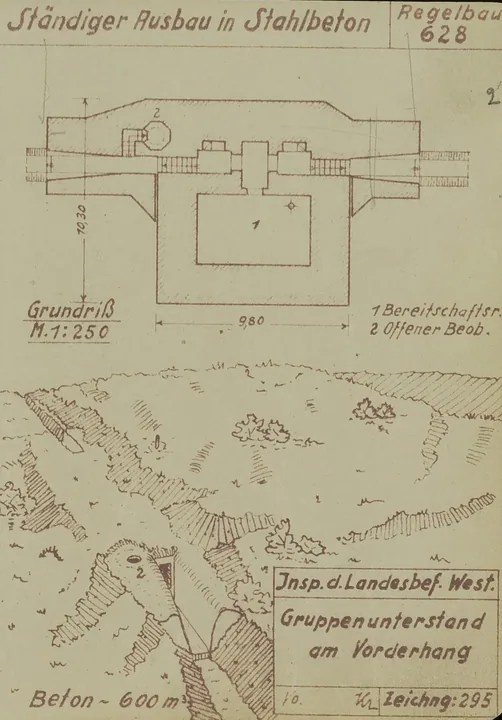 Plantegning af bunkertype 628